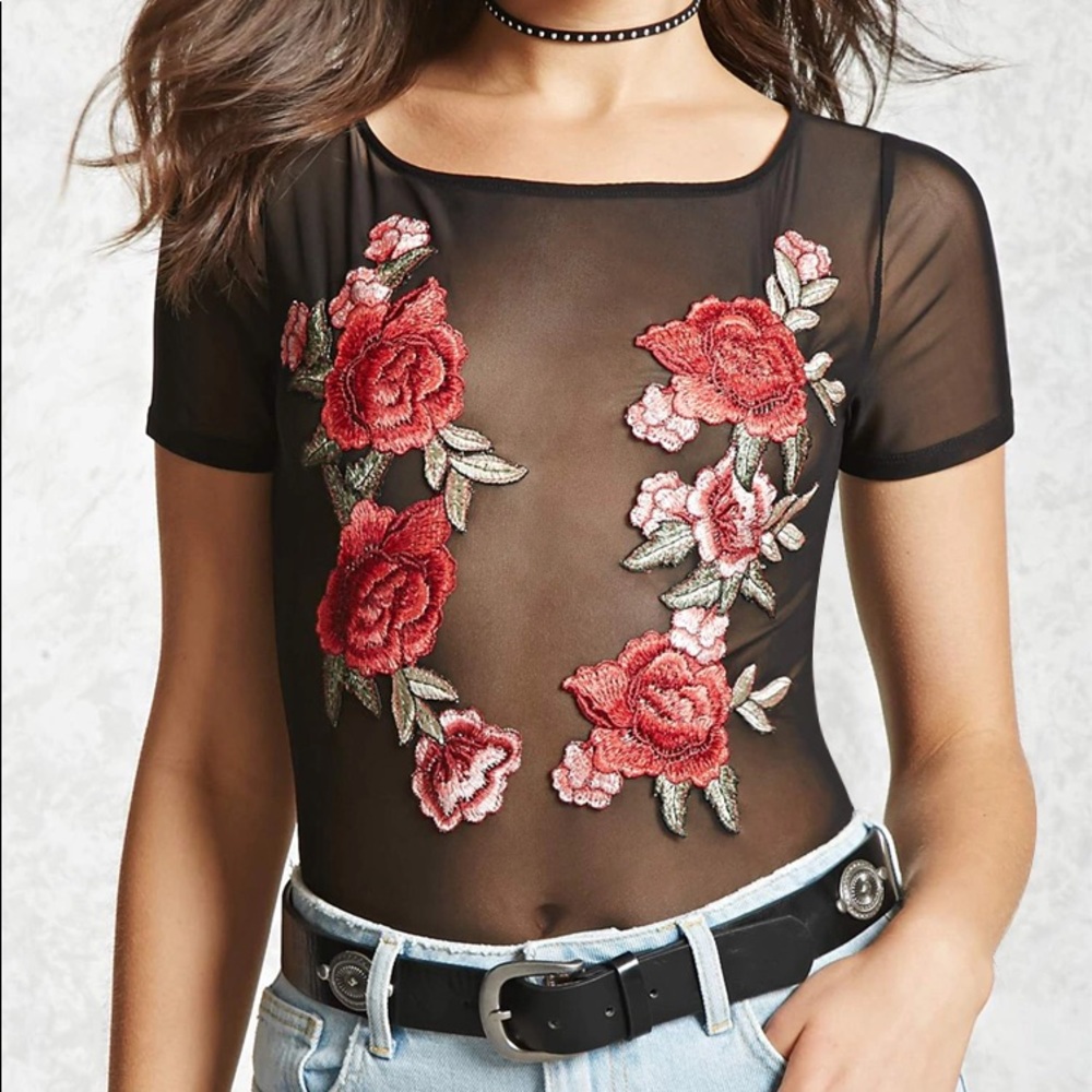 Black Mesh Bodysuit